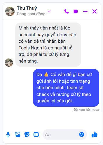 Tools Ngon customer support feedback
